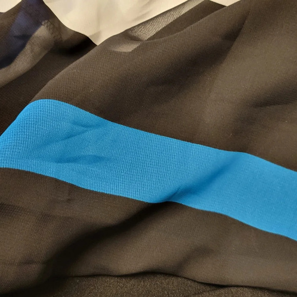 COPY - Cache Blue Black striped color block strapless maxi dress size 6 - Picture 6 of 7